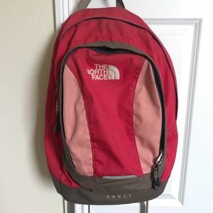 Pink/coral North Face backpack